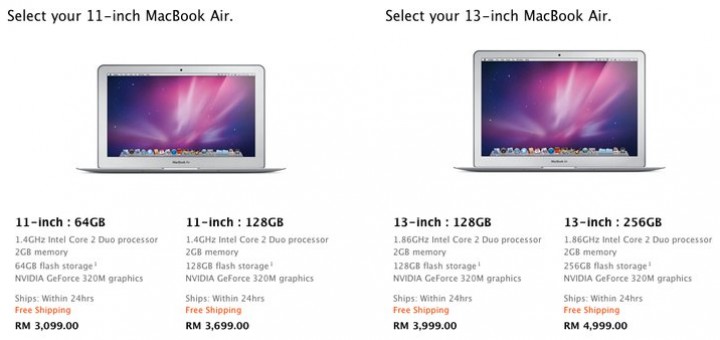 MacBook Air 11" inch & 13" inch price