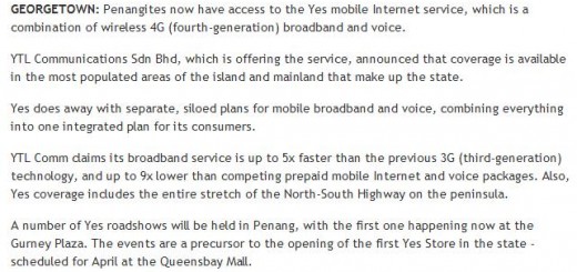 YES in Penang @ Tech Central, theStar