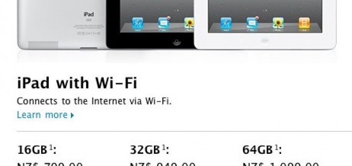 iPad 2 price in New Zealand