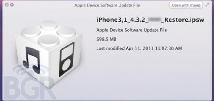 Apple iOS 4.3.2 update