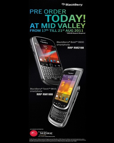 Blackberry Bold 9900 & Blackberry Torch 9810 pricing revealed