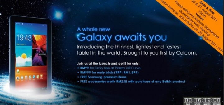 Celcom Samsung Galaxy Tab 10.1-inch launch date & pricing